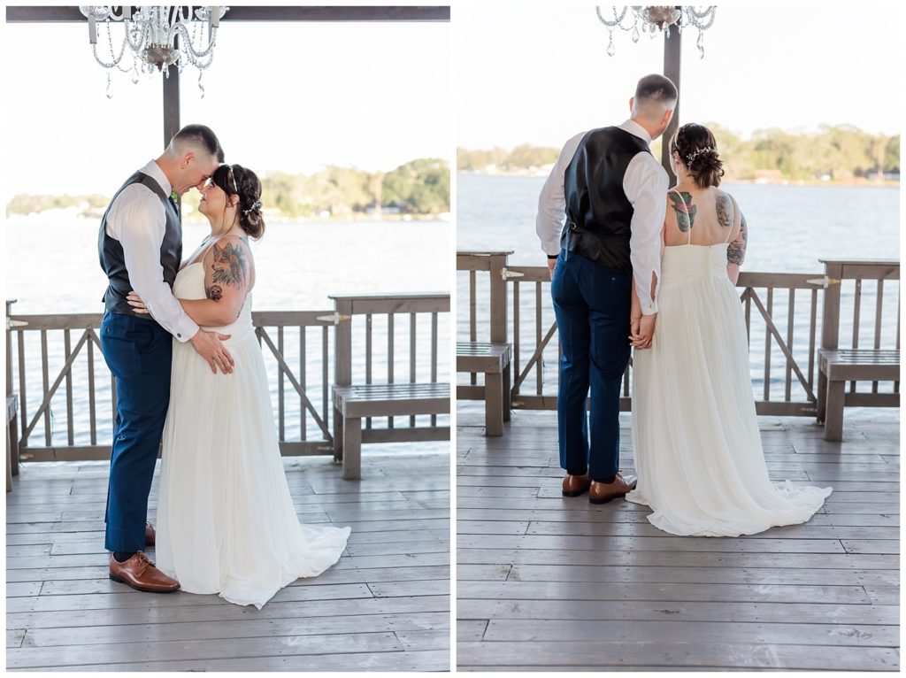 Bride and Groom on Pier