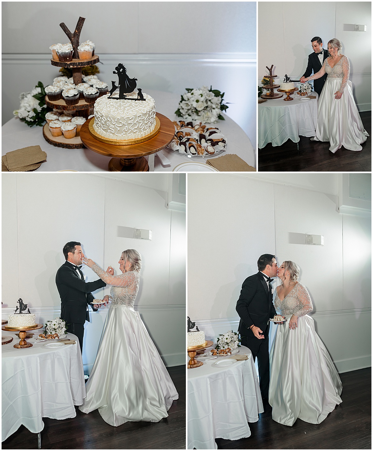 cake cutting - white chapel wedding
